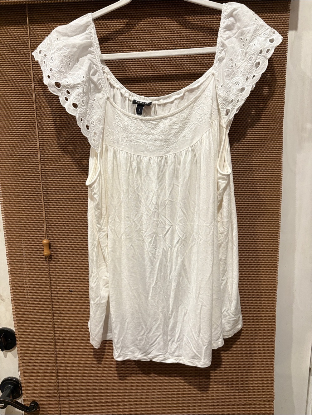 torrid White Embroidered Boho Top